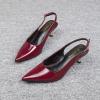 imageAmoji Womens 2 Inch Pointed Toe Low Kitten Heel Slingback Pump Party Wedding Dress Shoes FZ321Burgundy