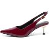 imageAmoji Womens 2 Inch Pointed Toe Low Kitten Heel Slingback Pump Party Wedding Dress Shoes FZ321Burgundy