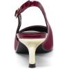 imageAmoji Womens 2 Inch Pointed Toe Low Kitten Heel Slingback Pump Party Wedding Dress Shoes FZ321Burgundy