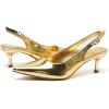 imageAmoji Womens 2 Inch Pointed Toe Low Kitten Heel Slingback Pump Party Wedding Dress Shoes FZ321Gold