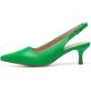 imageAmoji Womens 2 Inch Pointed Toe Low Kitten Heel Slingback Pump Party Wedding Dress Shoes FZ321Green