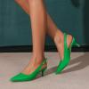 imageAmoji Womens 2 Inch Pointed Toe Low Kitten Heel Slingback Pump Party Wedding Dress Shoes FZ321Green