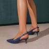 imageAmoji Womens 2 Inch Pointed Toe Low Kitten Heel Slingback Pump Party Wedding Dress Shoes FZ321Navy