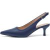 imageAmoji Womens 2 Inch Pointed Toe Low Kitten Heel Slingback Pump Party Wedding Dress Shoes FZ321Navy