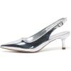 imageAmoji Womens 2 Inch Pointed Toe Low Kitten Heel Slingback Pump Party Wedding Dress Shoes FZ321Silver
