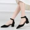 imageAmoji Womens 2 inch Pumps Pointed Toe Block Heels Dress Shoes with Ankle Strap 412Blacknubuck