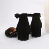 imageAmoji Womens 2 inch Pumps Pointed Toe Block Heels Dress Shoes with Ankle Strap 412Blacknubuck