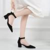 imageAmoji Womens 2 inch Pumps Pointed Toe Block Heels Dress Shoes with Ankle Strap 412Blacknubuck