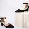 imageAmoji Womens 2 inch Pumps Pointed Toe Block Heels Dress Shoes with Ankle Strap 412Blacknubuck
