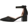 imageAmoji Womens 2 inch Pumps Pointed Toe Block Heels Dress Shoes with Ankle Strap 412Blackpu
