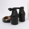 imageAmoji Womens 2 inch Pumps Pointed Toe Block Heels Dress Shoes with Ankle Strap 412Blackpu