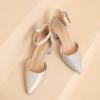 imageAmoji Womens 2 inch Pumps Pointed Toe Block Heels Dress Shoes with Ankle Strap 412Silverglitter