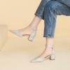 imageAmoji Womens 2 inch Pumps Pointed Toe Block Heels Dress Shoes with Ankle Strap 412Silverglitter