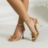 imageAmoji Womens 4 Inch Bow Heels Ankle Strap for Wedding Party Dress Shoes 330Gold