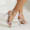 imageAmoji Womens 4 Inch Bow Heels Ankle Strap for Wedding Party Dress Shoes 330Purple