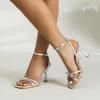 imageAmoji Womens 4 Inch Bow Heels Ankle Strap for Wedding Party Dress Shoes 330Silver