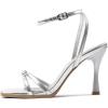 imageAmoji Womens 4 Inch Bow Heels Ankle Strap for Wedding Party Dress Shoes 330Silver