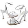 imageAmoji Womens 4 Inch Bow Heels Ankle Strap for Wedding Party Dress Shoes 330Silver