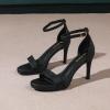 imageAmoji Womens 4 Inch Heels Strappy Heels Ankle Strap Lady Heeled Sandals 324Black