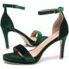imageAmoji Womens 4 Inch Heels Strappy Heels Ankle Strap Lady Heeled Sandals 324Velvetgreen