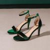 imageAmoji Womens 4 Inch Heels Strappy Heels Ankle Strap Lady Heeled Sandals 324Velvetgreen