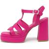 imageAmoji Womens 4 Inch Platform Chunky Heel Cross Straps Block Y2K Heeled Sandals 312313fuchsia
