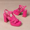 imageAmoji Womens 4 Inch Platform Chunky Heel Cross Straps Block Y2K Heeled Sandals 312313fuchsia