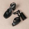 imageAmoji Womens 4 Inch Platform Chunky Heel Cross Straps Block Y2K Heeled Sandals 312Black