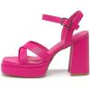 imageAmoji Womens 4 Inch Platform Chunky Heel Cross Straps Block Y2K Heeled Sandals 312Fuchsia