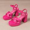 imageAmoji Womens 4 Inch Platform Chunky Heel Cross Straps Block Y2K Heeled Sandals 312Fuchsia
