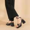imageAmoji Womens 4 Inch Platform Chunky Heel Strappy Ankle Strap Block Heeled Sandals 305Publack