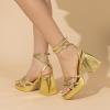 imageAmoji Womens 4 Inch Platform Chunky Heel Strappy Ankle Strap Block Heeled Sandals 305Pugold