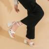 imageAmoji Womens 4 Inch Platform Chunky Heel Strappy Ankle Strap Block Heeled Sandals 305Puwhite