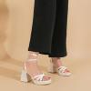 imageAmoji Womens 4 Inch Platform Chunky Heel Strappy Ankle Strap Block Heeled Sandals 305Puwhite