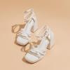 imageAmoji Womens 4 Inch Platform Chunky Heel Strappy Ankle Strap Block Heeled Sandals 305Puwhite
