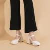 imageAmoji Womens 4 Inch Platform Mary Janes Shoes High Chunky Heels Bridal Dress Wedding Party Pump Shoes 306Whitepu