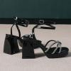 imageAmoji Womens 4 Inch Rhinestone Block Platform Heeled Sandal Wedding Party 3164inchpublack