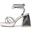 imageAmoji Womens 4 Inch Rhinestone Block Platform Heeled Sandal Wedding Party 3164inchpusilver