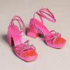 imageAmoji Womens 4 Inch Rhinestone Block Platform Heeled Sandal Wedding Party 3164inchsatinrose