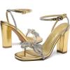 imageAmoji Womens 4 Inch Rhinestone Bowknots Block Heeled Crystal Sandal Ankle Strap Clear Heels 3154inchpugold