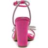 imageAmoji Womens 4 Inch Rhinestone Bowknots Block Heeled Crystal Sandal Ankle Strap Clear Heels 3154inchsatinrose