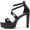imageAmoji Womens Block Heels 4 Inch Platform Ankle Strap Lady Heeled Sandals FZ3254inchpublack