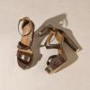 imageAmoji Womens Block Heels 4 Inch Platform Ankle Strap Lady Heeled Sandals FZ3254inchpubrown
