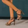 imageAmoji Womens Block Heels 4 Inch Platform Ankle Strap Lady Heeled Sandals FZ3254inchpuleopard