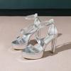imageAmoji Womens Block Heels 4 Inch Platform Ankle Strap Lady Heeled Sandals FZ3254inchpusilver