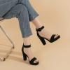 imageAmoji Womens Chunky Platform Heels 4 Bowknot Heeled Sandal Wedding With Ankle Strap 302F4Blacknubuck