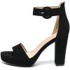 imageAmoji Womens Chunky Platform Heels 4 Bowknot Heeled Sandal Wedding With Ankle Strap 302F4Blacknubuck