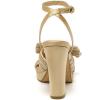 imageAmoji Womens Chunky Platform Heels 4 Bowknot Heeled Sandal Wedding With Ankle Strap 302F4Champagnesatin