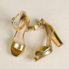 imageAmoji Womens Chunky Platform Heels 4 Bowknot Heeled Sandal Wedding With Ankle Strap 302F4Goldpupu