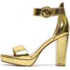 imageAmoji Womens Chunky Platform Heels 4 Bowknot Heeled Sandal Wedding With Ankle Strap 302F4Goldpupu